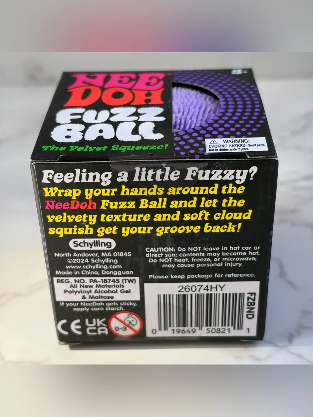NeeDoh Fuzzball THE VELVET SQUEEZE! Stress Squishy Purple New